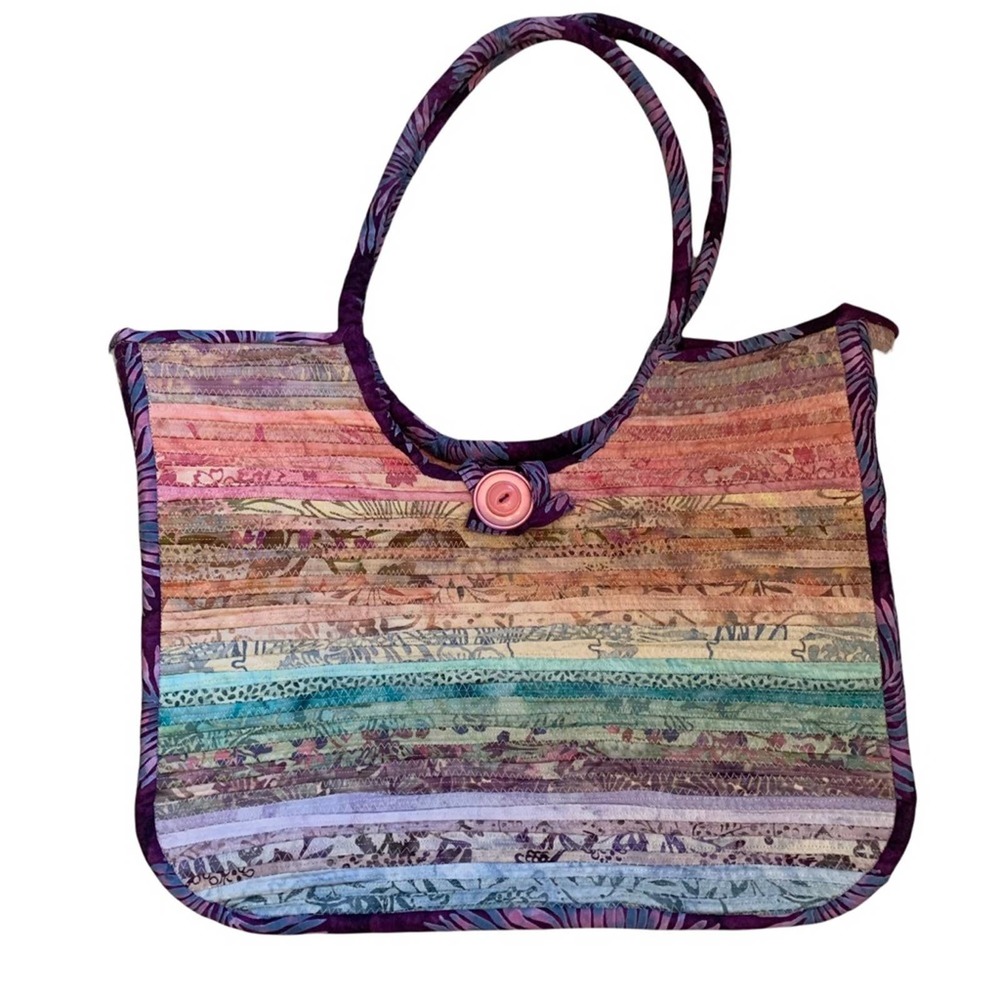 Multicolor Woven Fabric Dual Handle Farmer’s Market Bag Tote/Shoulder Bag NWOT